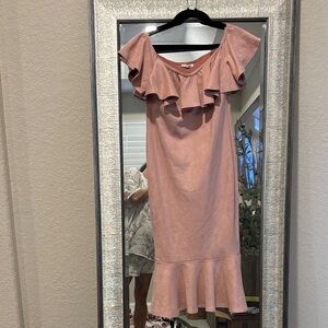 Fashion Nova Blush Ruffle Mini Dress